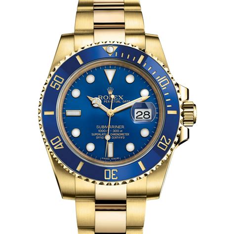 rolex submariner date gold blue